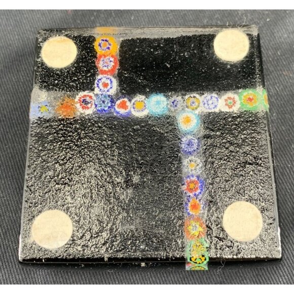 Murano Glass Paperweight Ragazzi & Co Square Millefiori Fused Italy 2.5" Vtg - Picture 6 of 6